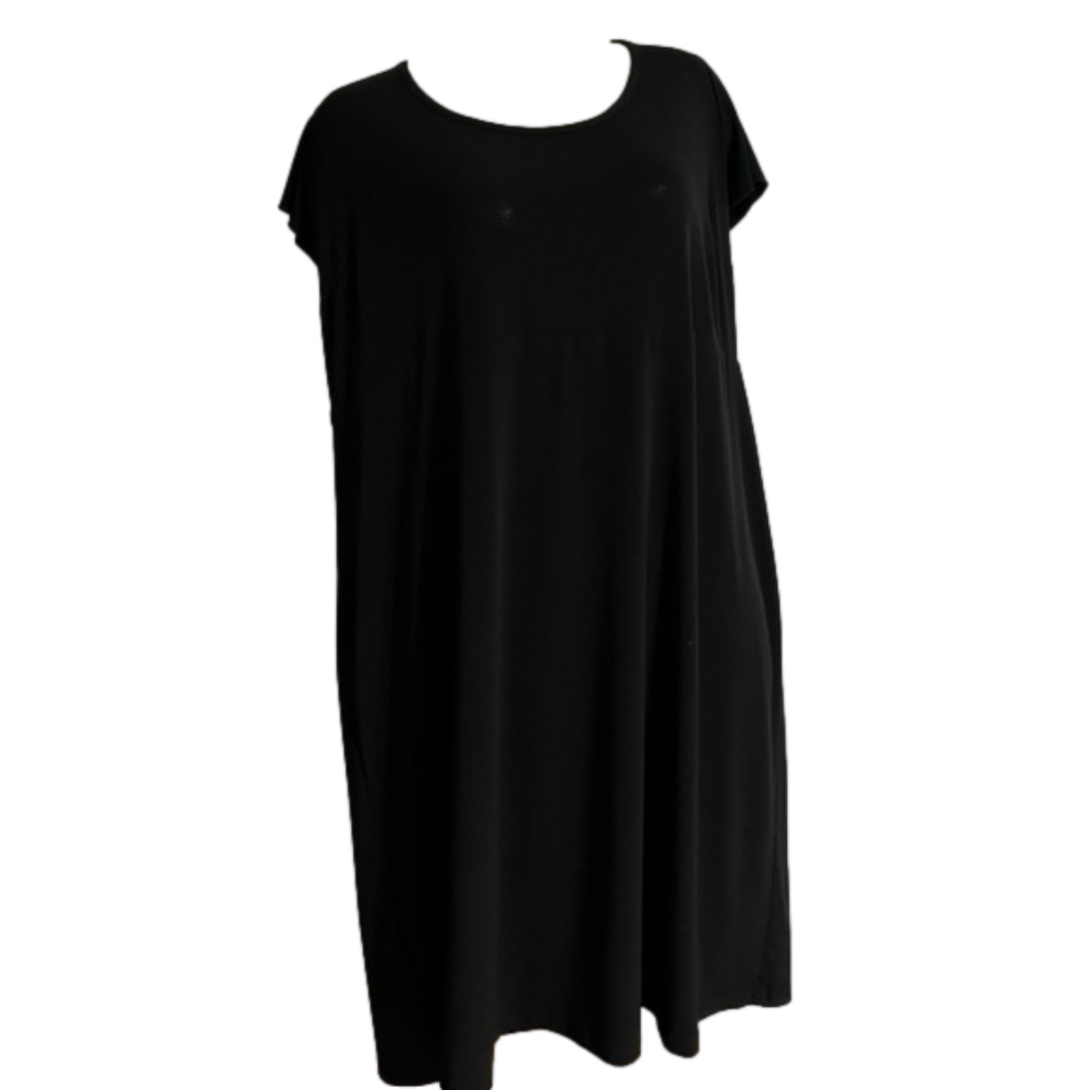 Noir N 3X Black Midi Short Sleeve Plus Size Dress